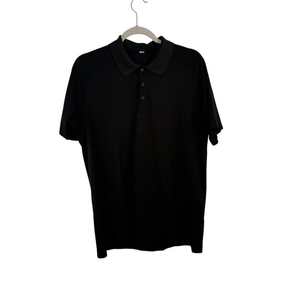 lululemon athletica Other - Lululemon Metal Vent Tech Black Polo Shirt Short Sleeve Hybrid Golf Mens Large